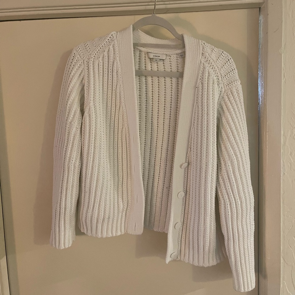 Vince Rib Wave Cardigan size Large